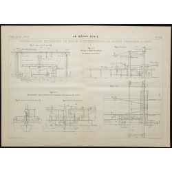 Gravure de 1906 - Installations mécaniques maritimes - 1