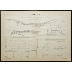 Gravure de 1906 - Installations électriques du Tunnel du Simplon - 1