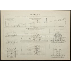 Gravure de 1906 - Tramway à vapeur technique - 1