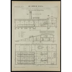 Gravure de 1906 - Fabrication de briques silico-calcaires - 1