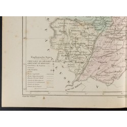 Gravure de 1855 - Carte du département des Alpes-de-Haute-Provence (Basses Alpes) - 4