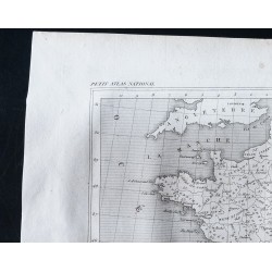 Gravure de 1833 - Carte des 86 départements de France - 2