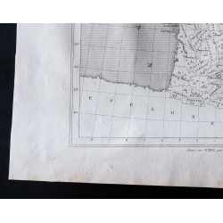 Gravure de 1833 - Carte des 86 départements de France - 4