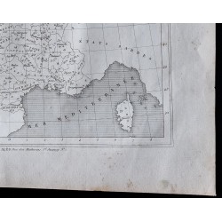 Gravure de 1833 - Carte des 86 départements de France - 5