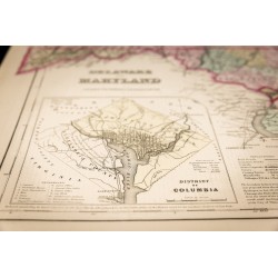 Gravure de 1857 - État du Delaware et Maryland - Carte ancienne - 10