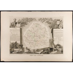 Gravure de 1854 - Département de l'Indre - 1