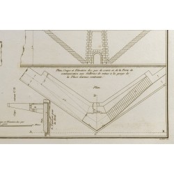 Gravure de 1800ca - Gravure architecture militaire - Profil d'un bastion, Places d'armes - 6