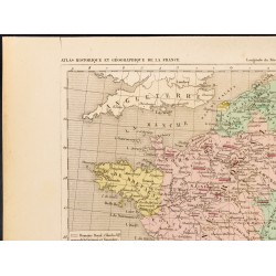 Gravure de 1859 - Carte de France à la mort de Charles VII - 2