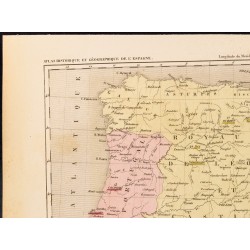 1859 Carte De L Espagne Apres La Chute Du Royaume De Grenade